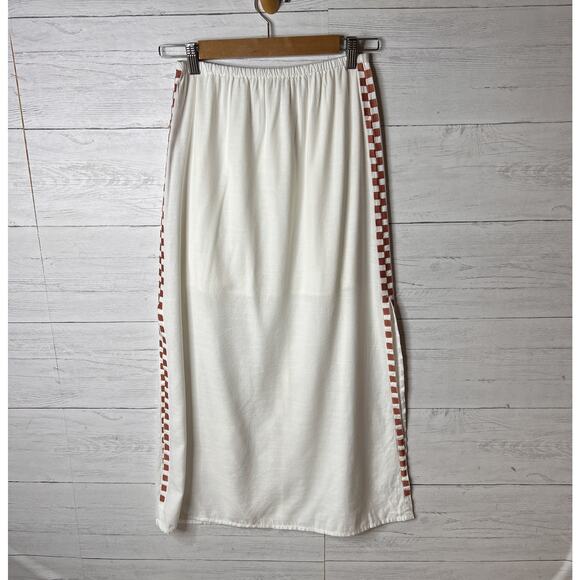 Billabong Skirt Womens SZ Small Secret Cove Midi in Salt Crystal Checkered Sides - Picture 5 of 16